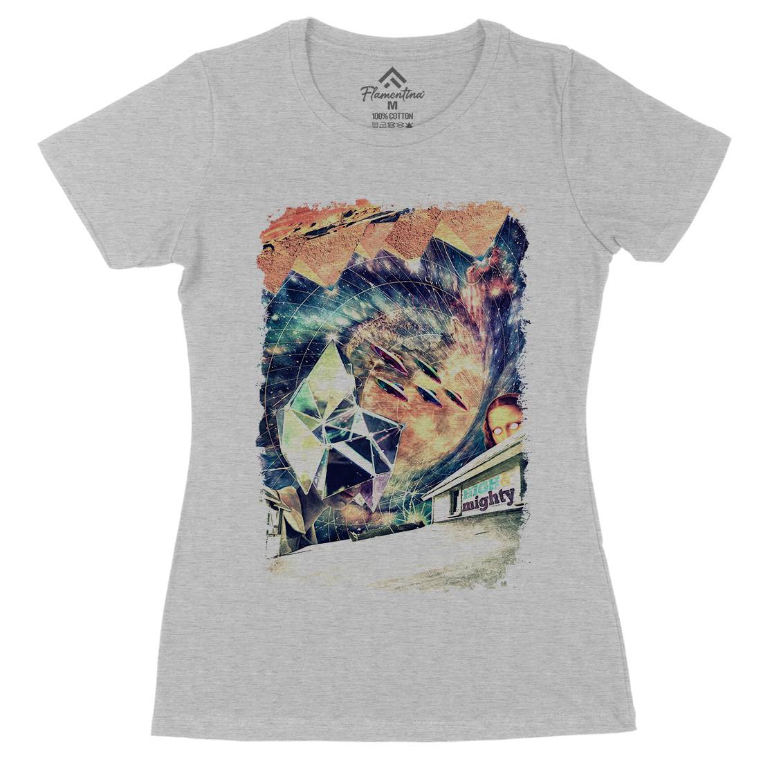 High &amp; Mighty Womens Organic Crew Neck T-Shirt Space A845