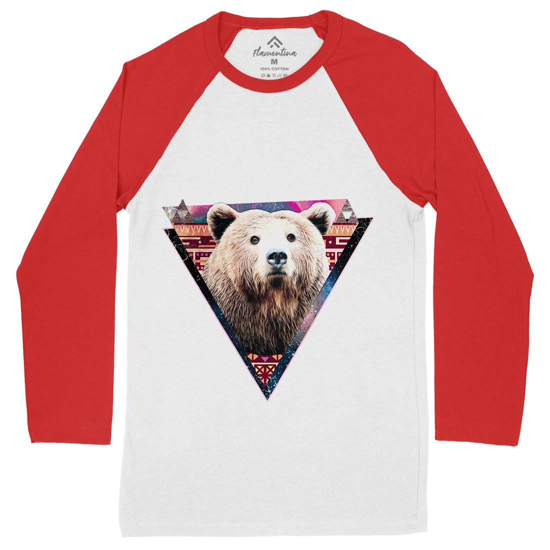 Hip Bear Mens Long Sleeve Baseball T-Shirt Space A846
