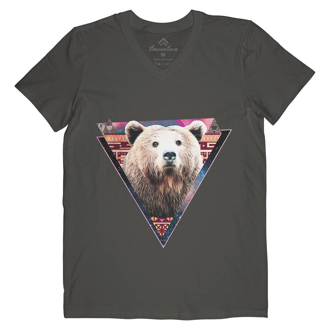Hip Bear Mens V-Neck T-Shirt Space A846