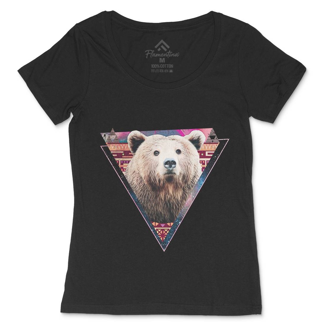 Hip Bear Womens Scoop Neck T-Shirt Space A846
