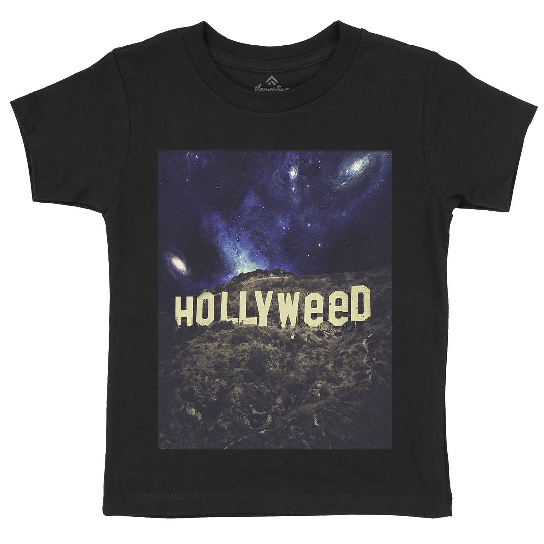 Hollyweed Kids Organic Crew Neck T-Shirt Space A847