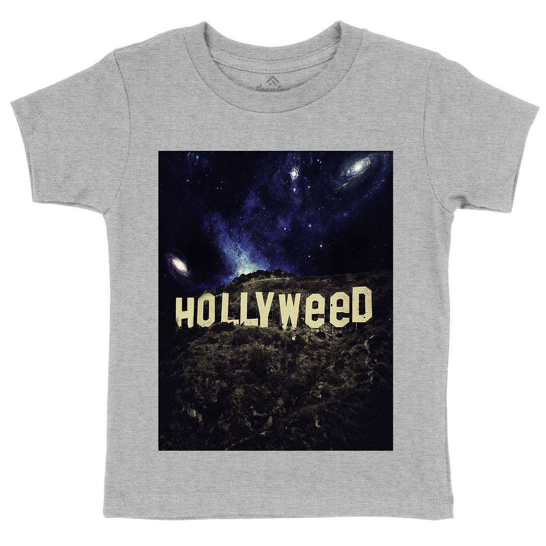 Hollyweed Kids Organic Crew Neck T-Shirt Space A847