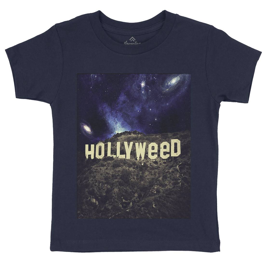 Hollyweed Kids Crew Neck T-Shirt Space A847