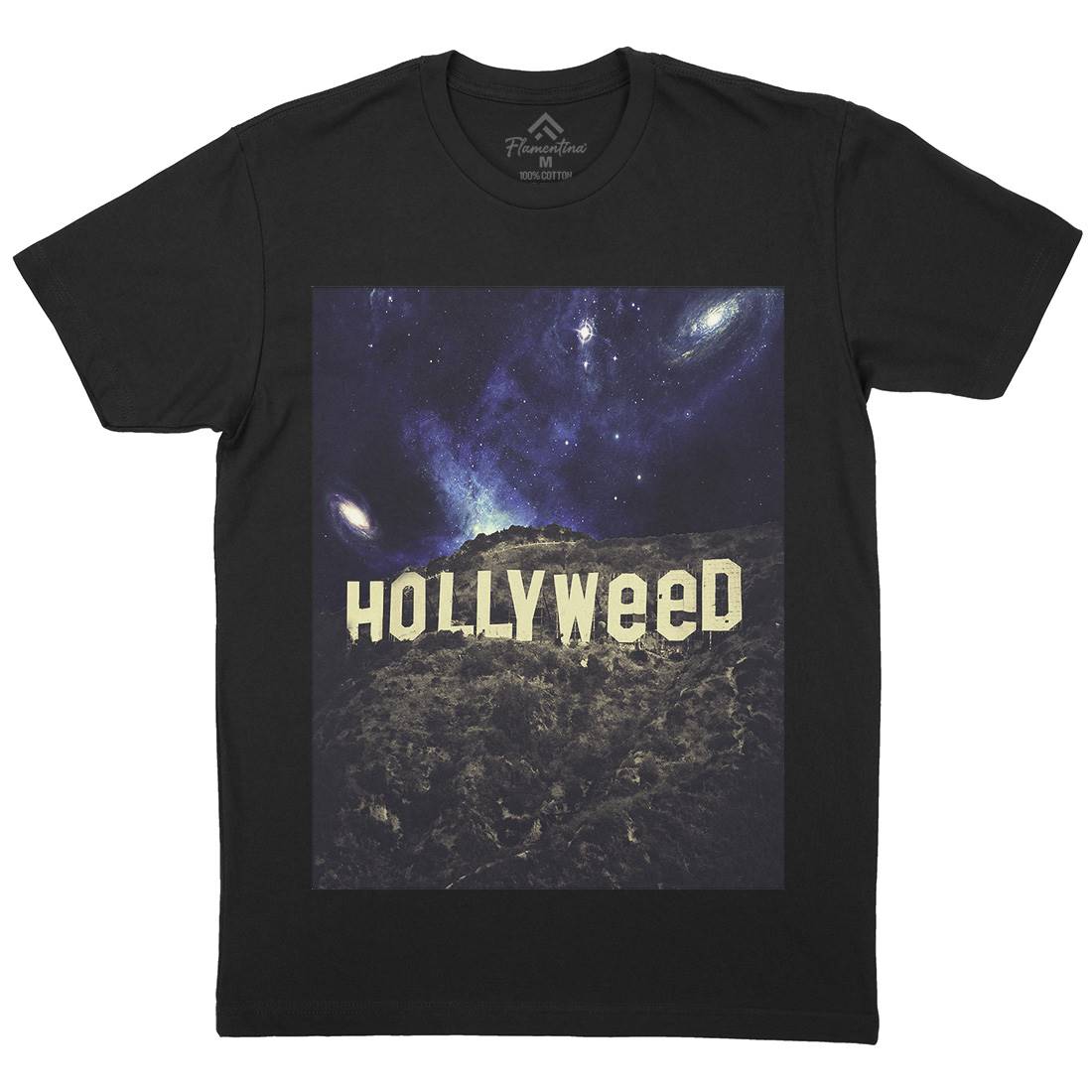 Hollyweed Mens Crew Neck T-Shirt Space A847