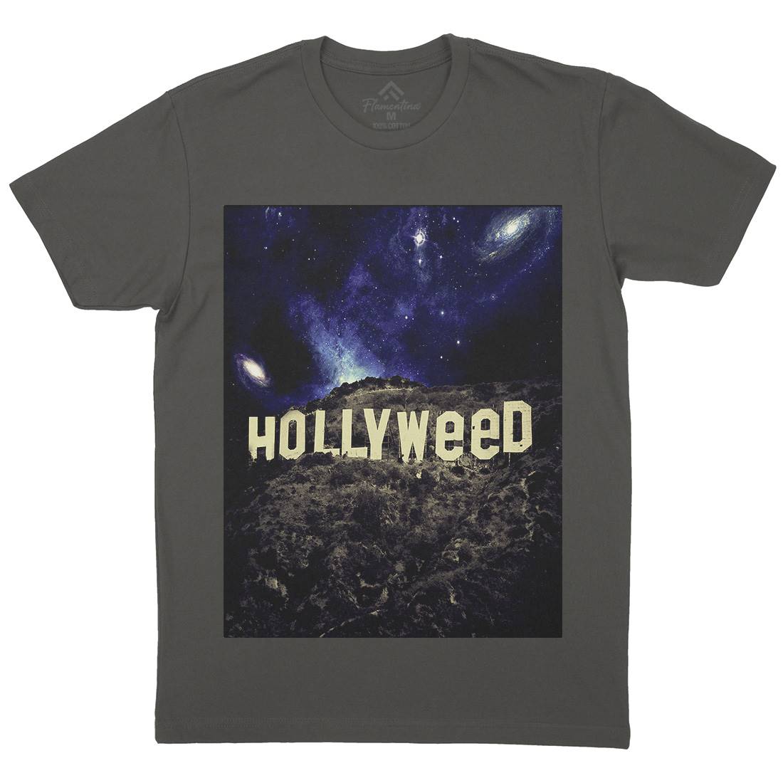 Hollyweed Mens Crew Neck T-Shirt Space A847