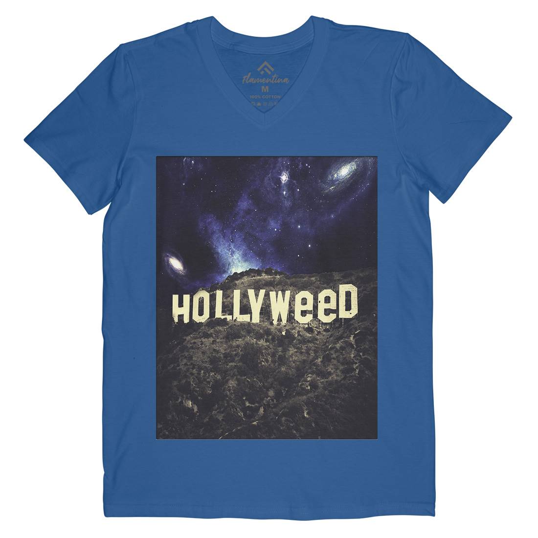 Hollyweed Mens V-Neck T-Shirt Space A847