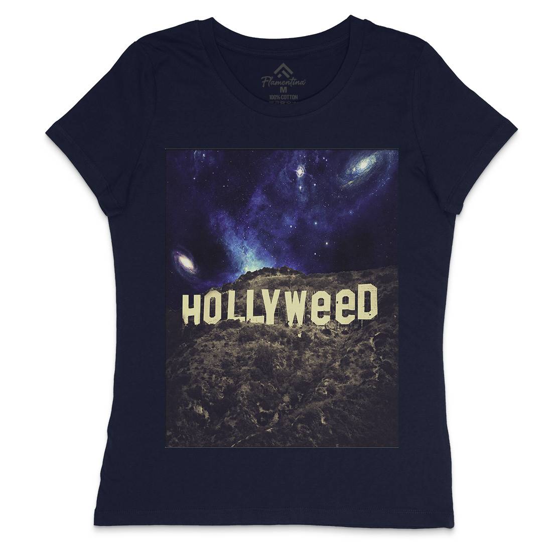Hollyweed Womens Crew Neck T-Shirt Space A847