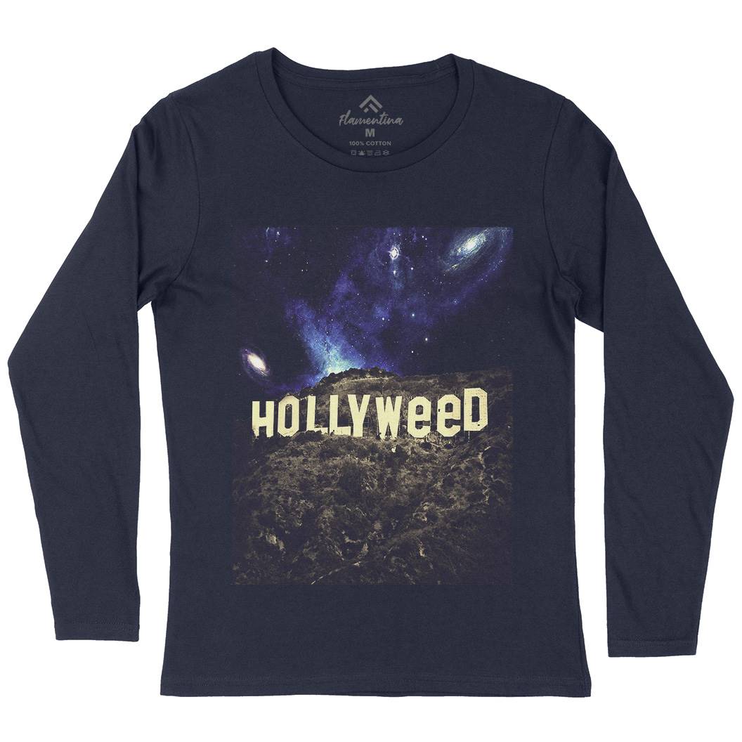 Hollyweed Womens Long Sleeve T-Shirt Space A847