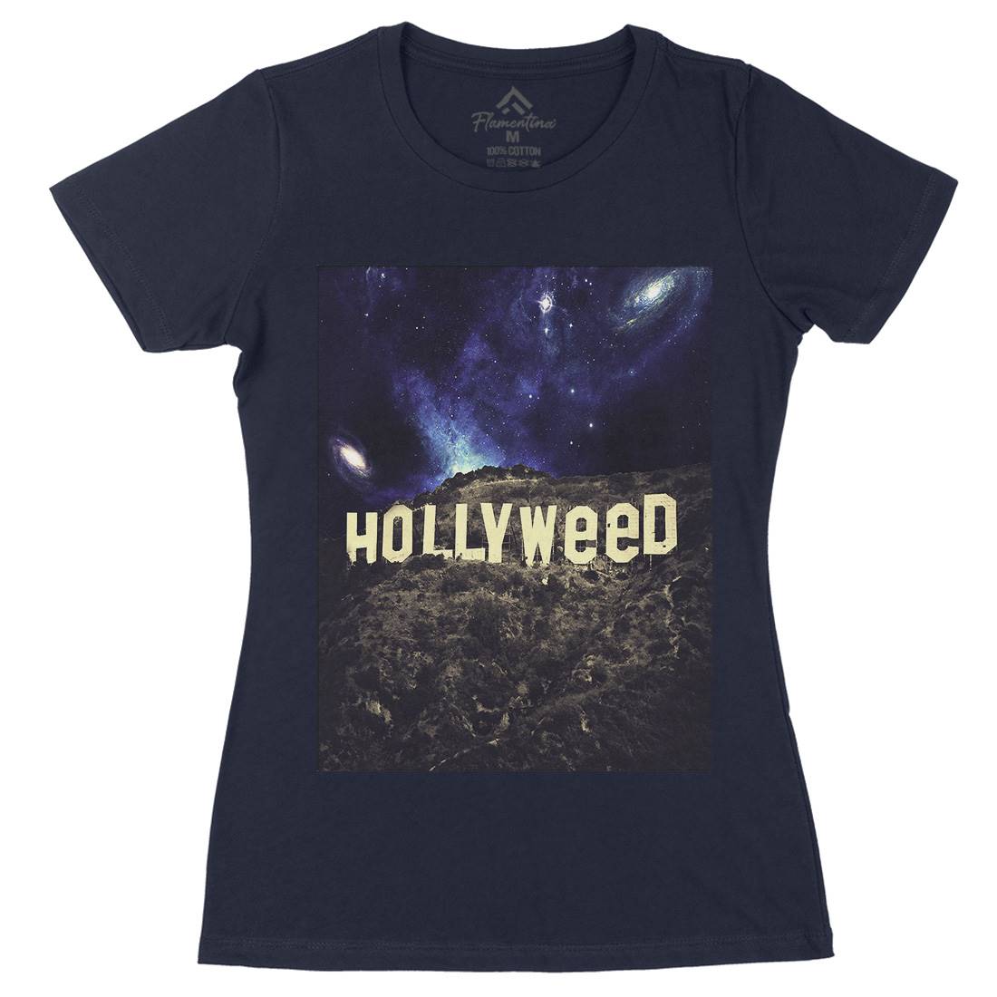 Hollyweed Womens Organic Crew Neck T-Shirt Space A847