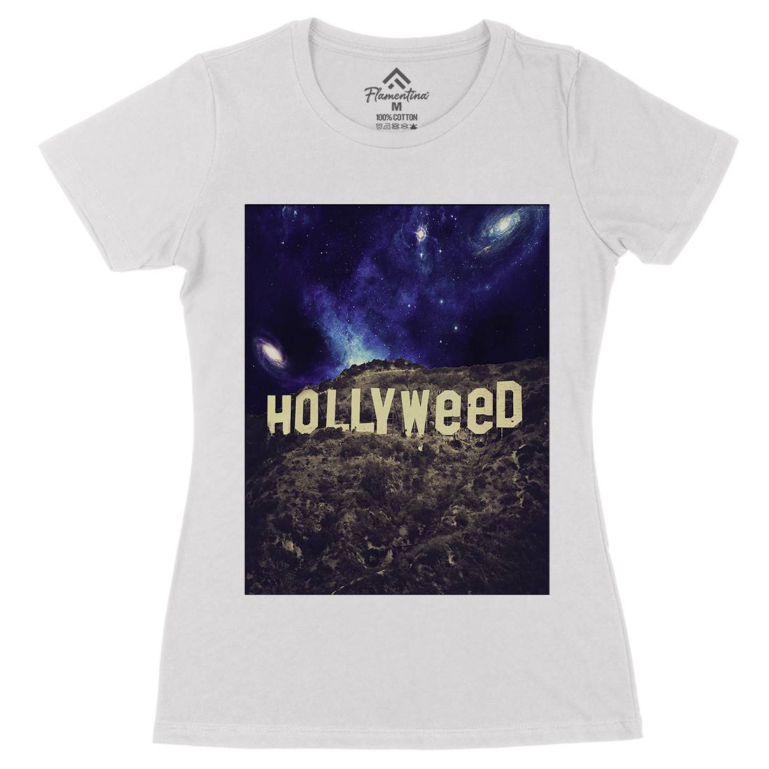 Hollyweed Womens Organic Crew Neck T-Shirt Space A847