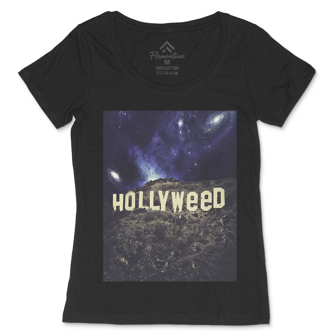 Hollyweed Womens Scoop Neck T-Shirt Space A847