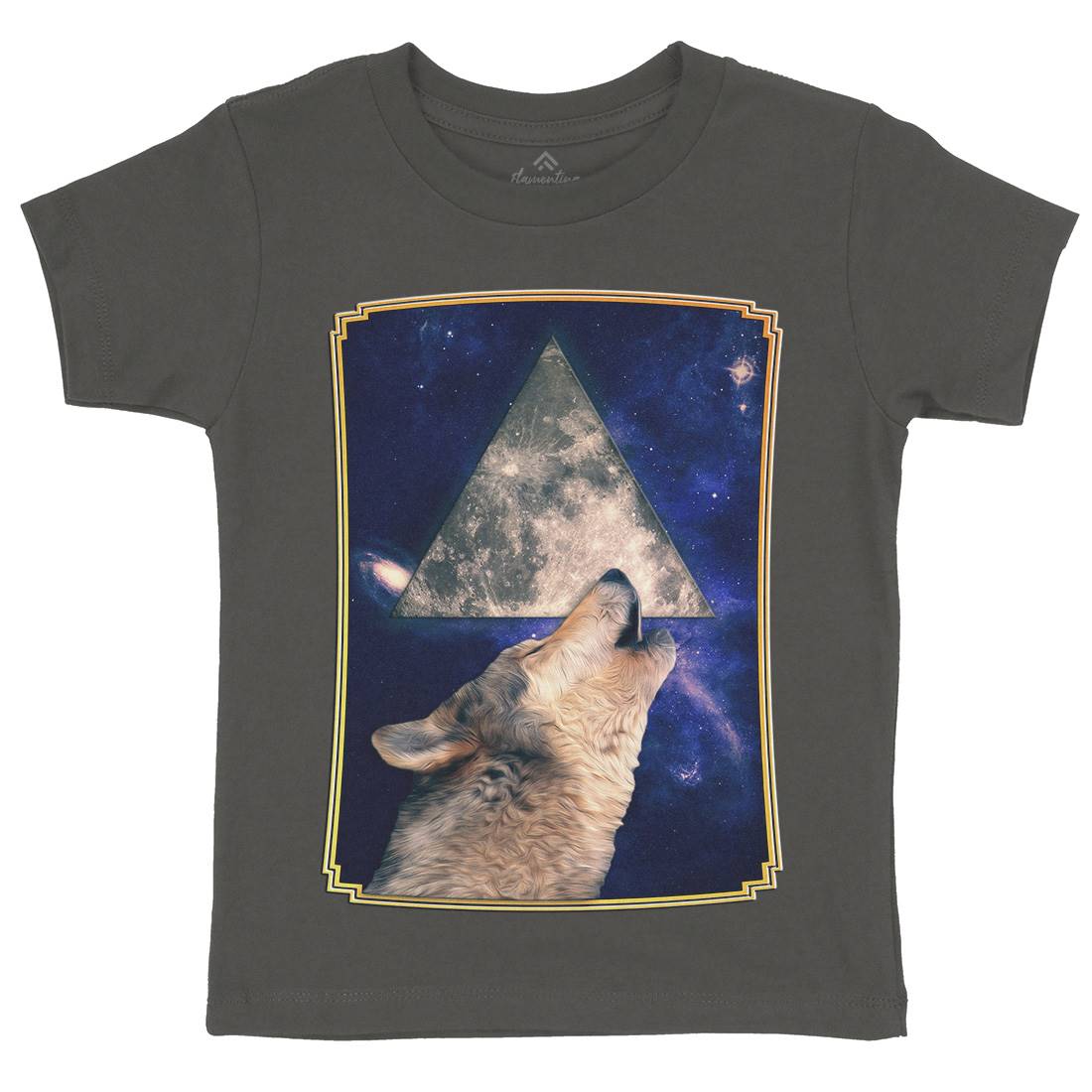 Howling Wolf Kids Crew Neck T-Shirt Space A848
