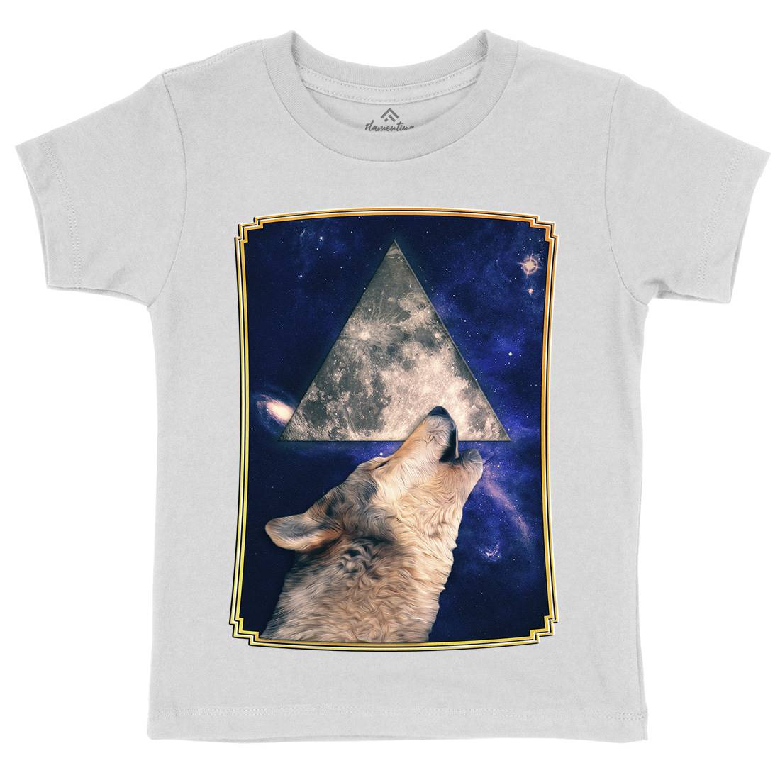 Howling Wolf Kids Organic Crew Neck T-Shirt Space A848