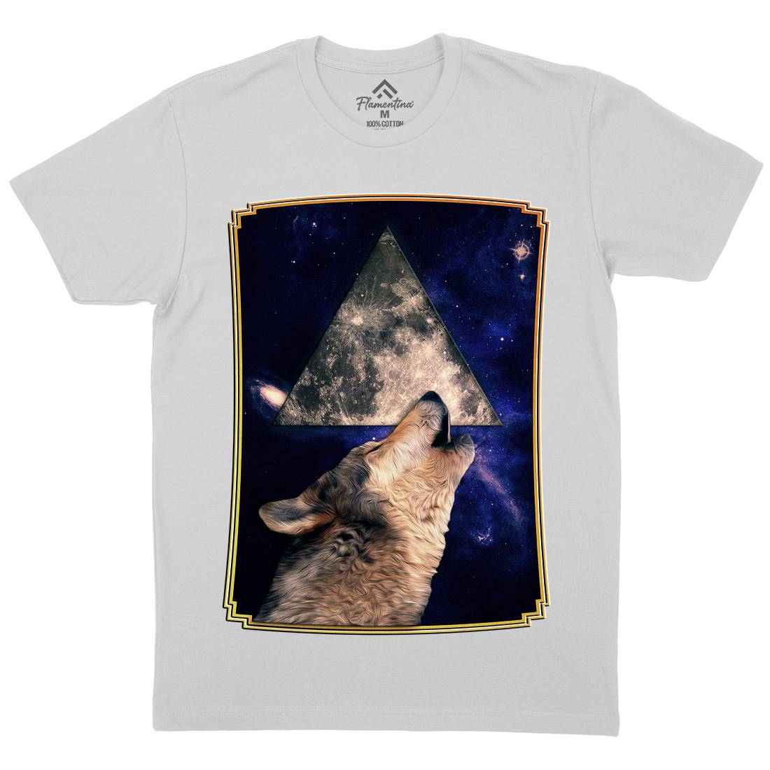 Howling Wolf Mens Crew Neck T-Shirt Space A848