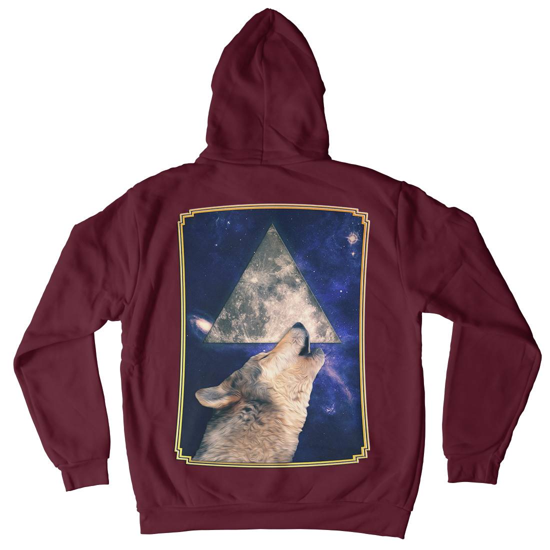 Howling Wolf Mens Hoodie With Pocket Space A848