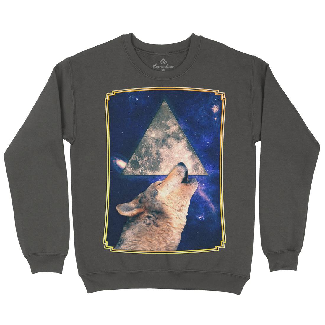 Howling Wolf Mens Crew Neck Sweatshirt Space A848