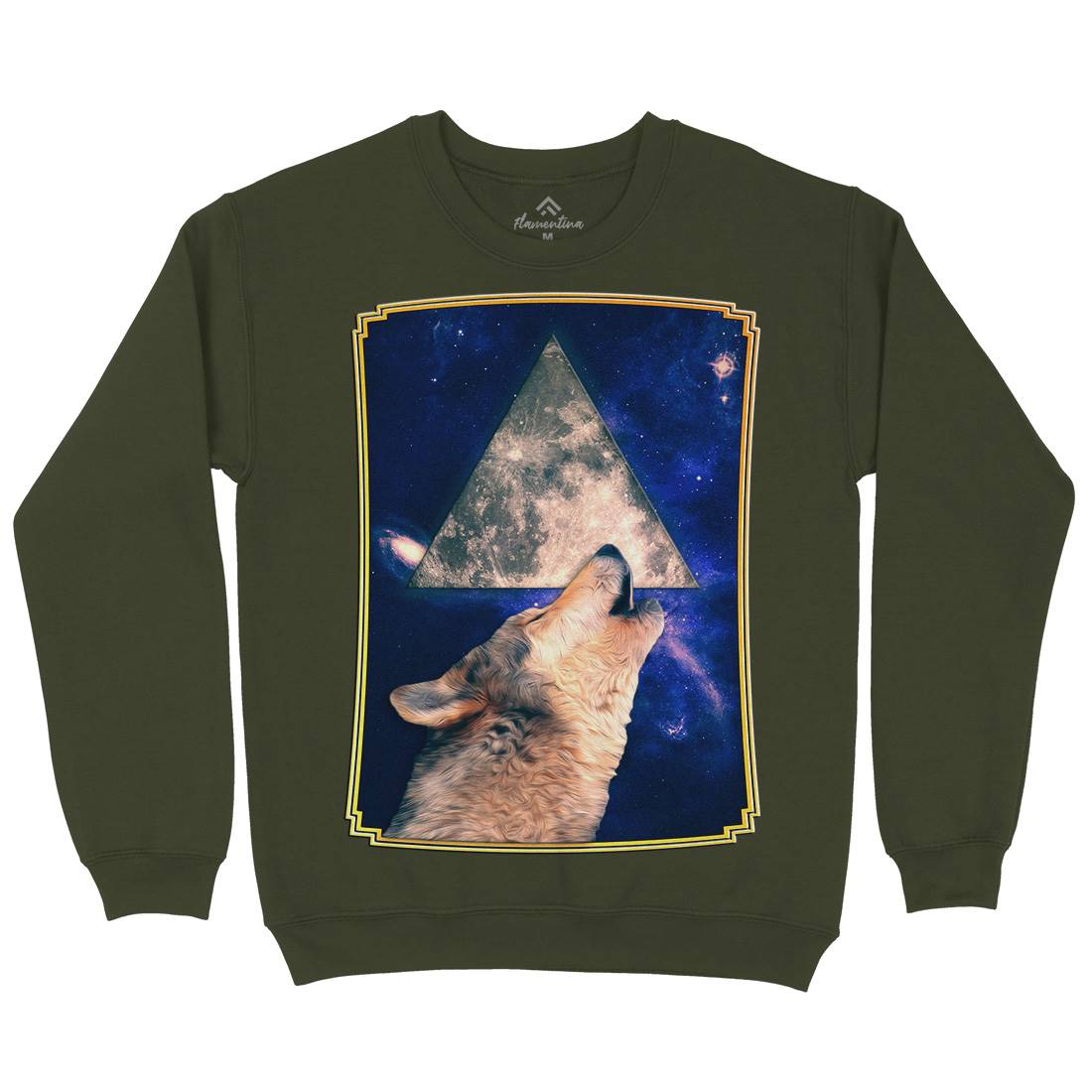 Howling Wolf Mens Crew Neck Sweatshirt Space A848