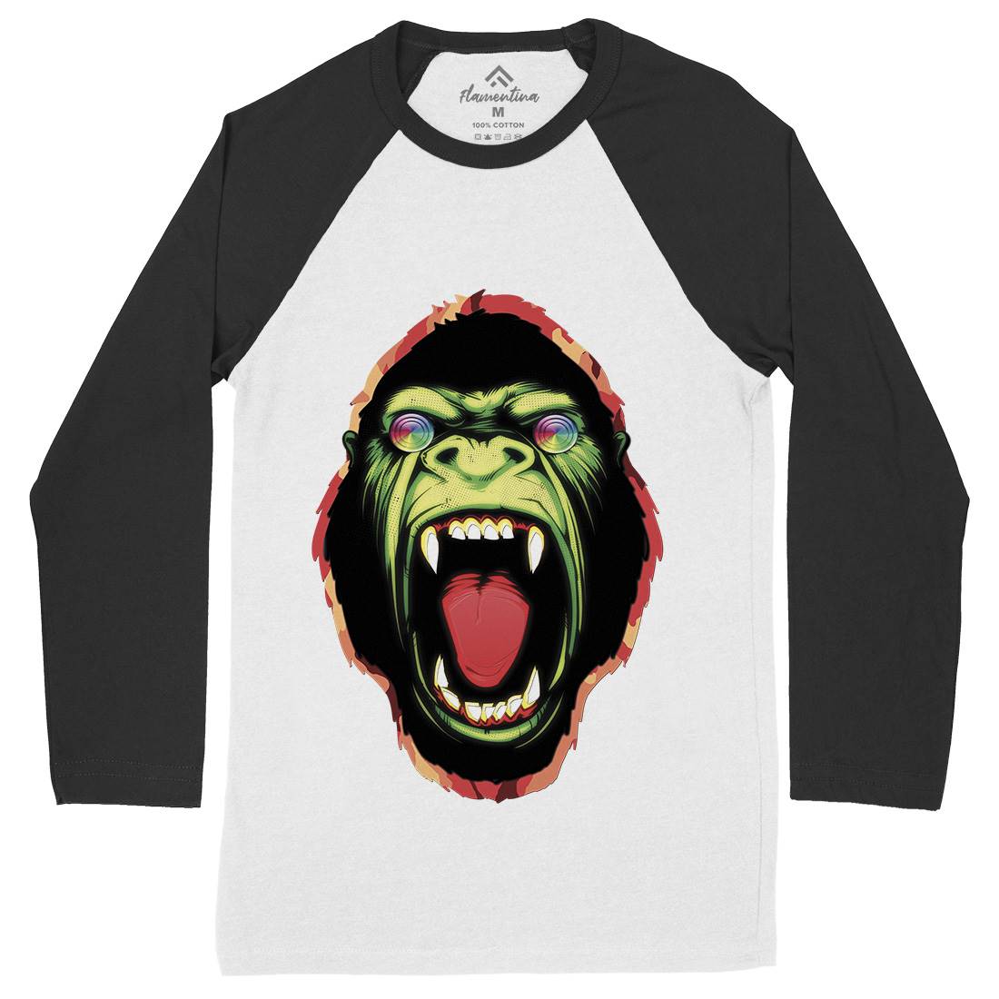 Hypnotic Ape Mens Long Sleeve Baseball T-Shirt Animals A849