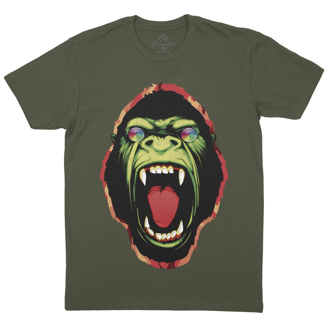 Hypnotic Ape Mens Organic Crew Neck T-Shirt Animals A849