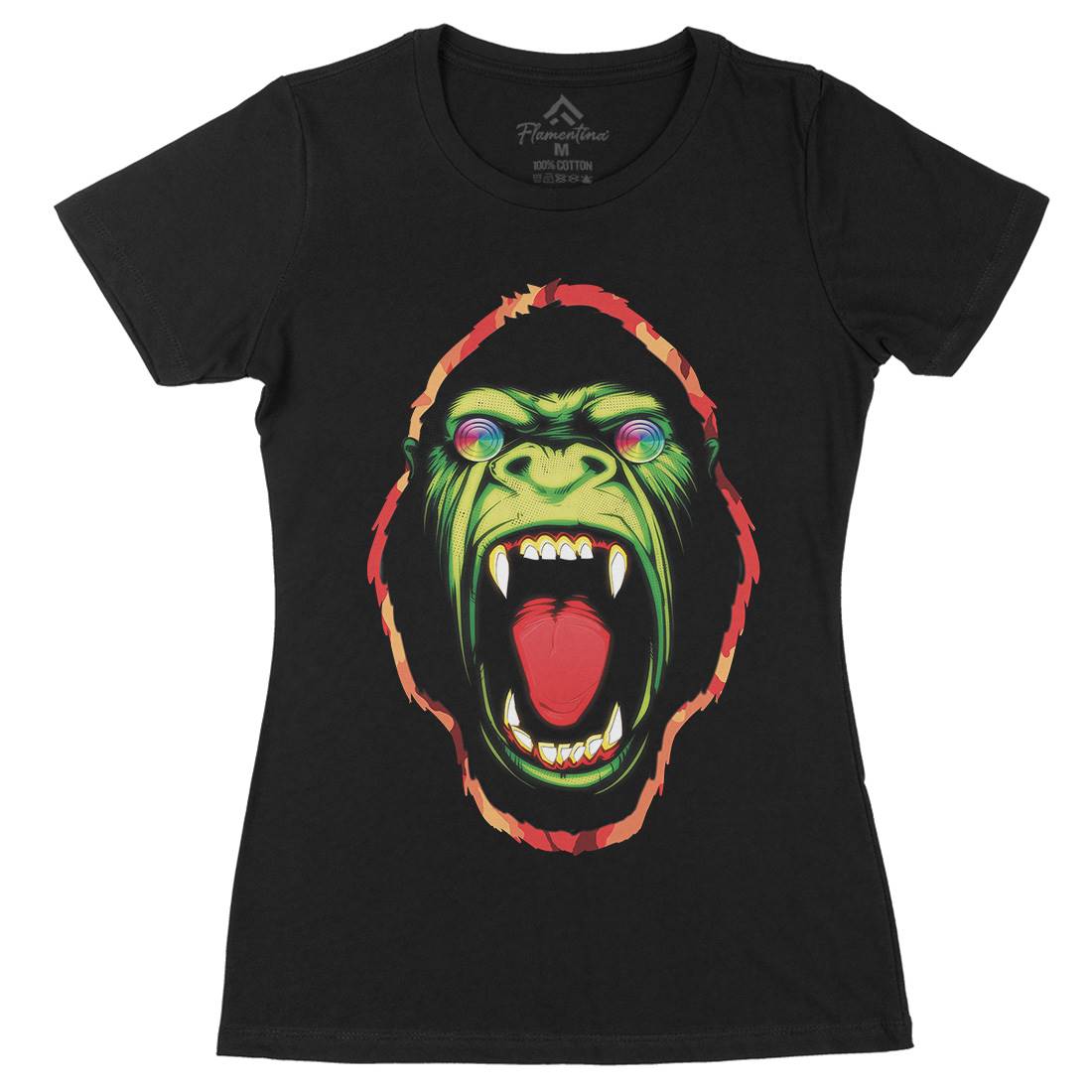 Hypnotic Ape Womens Organic Crew Neck T-Shirt Animals A849