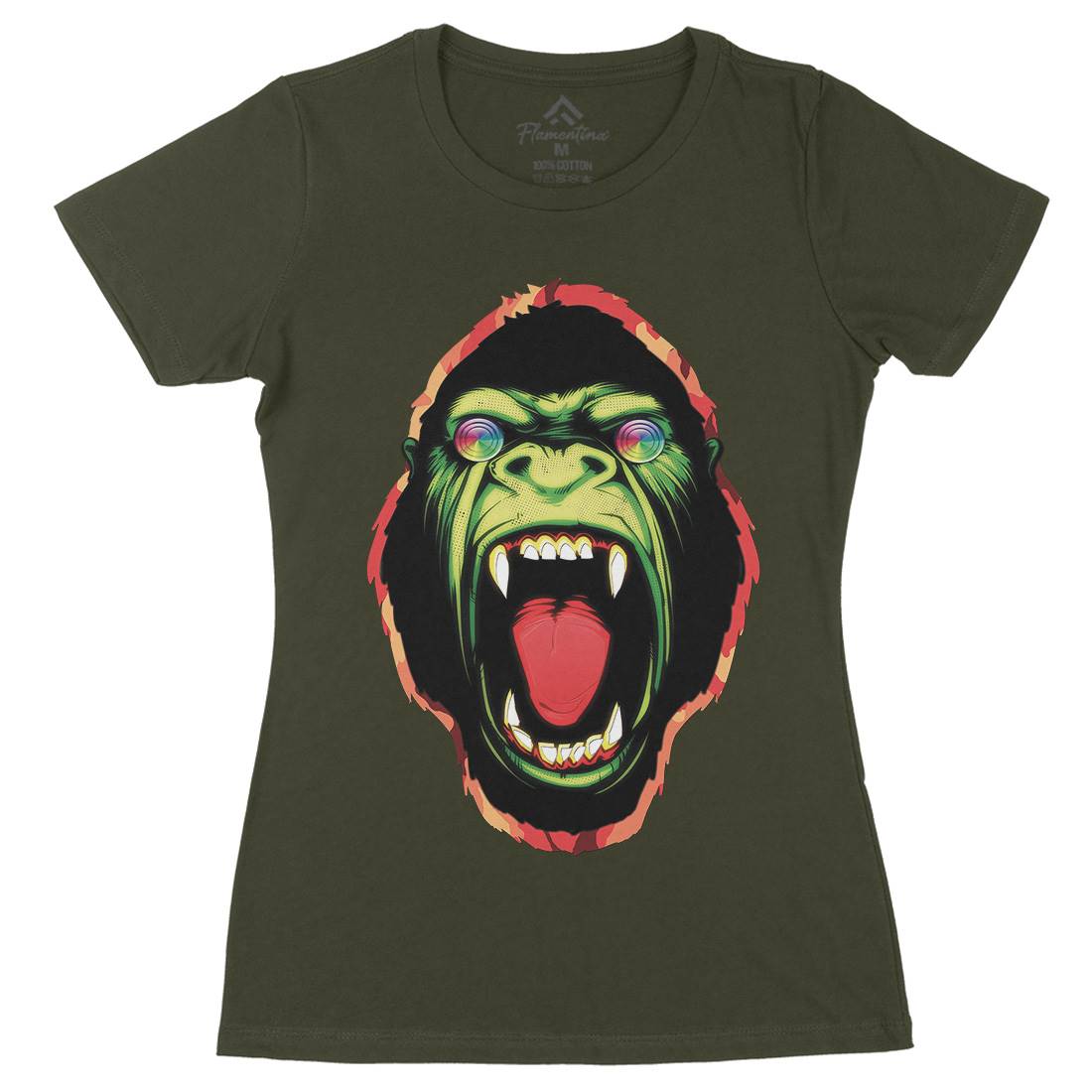 Hypnotic Ape Womens Organic Crew Neck T-Shirt Animals A849