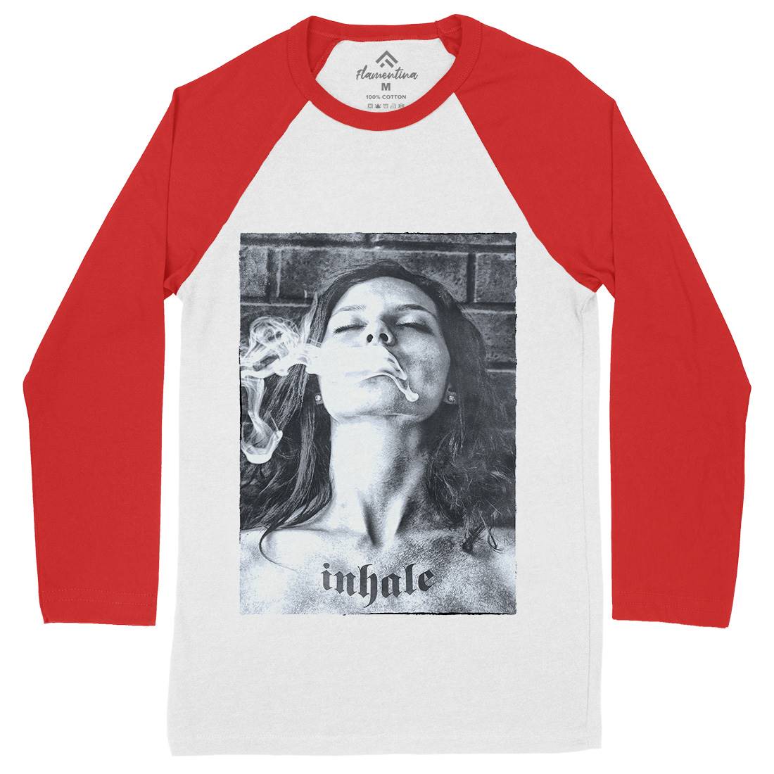 Inhale Mens Long Sleeve Baseball T-Shirt Drugs A851