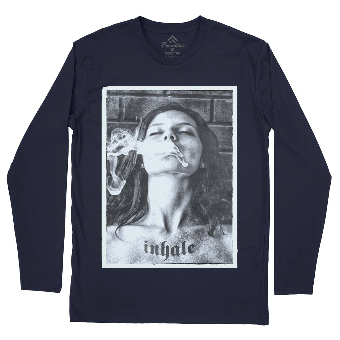 Inhale Mens Long Sleeve T-Shirt Drugs A851