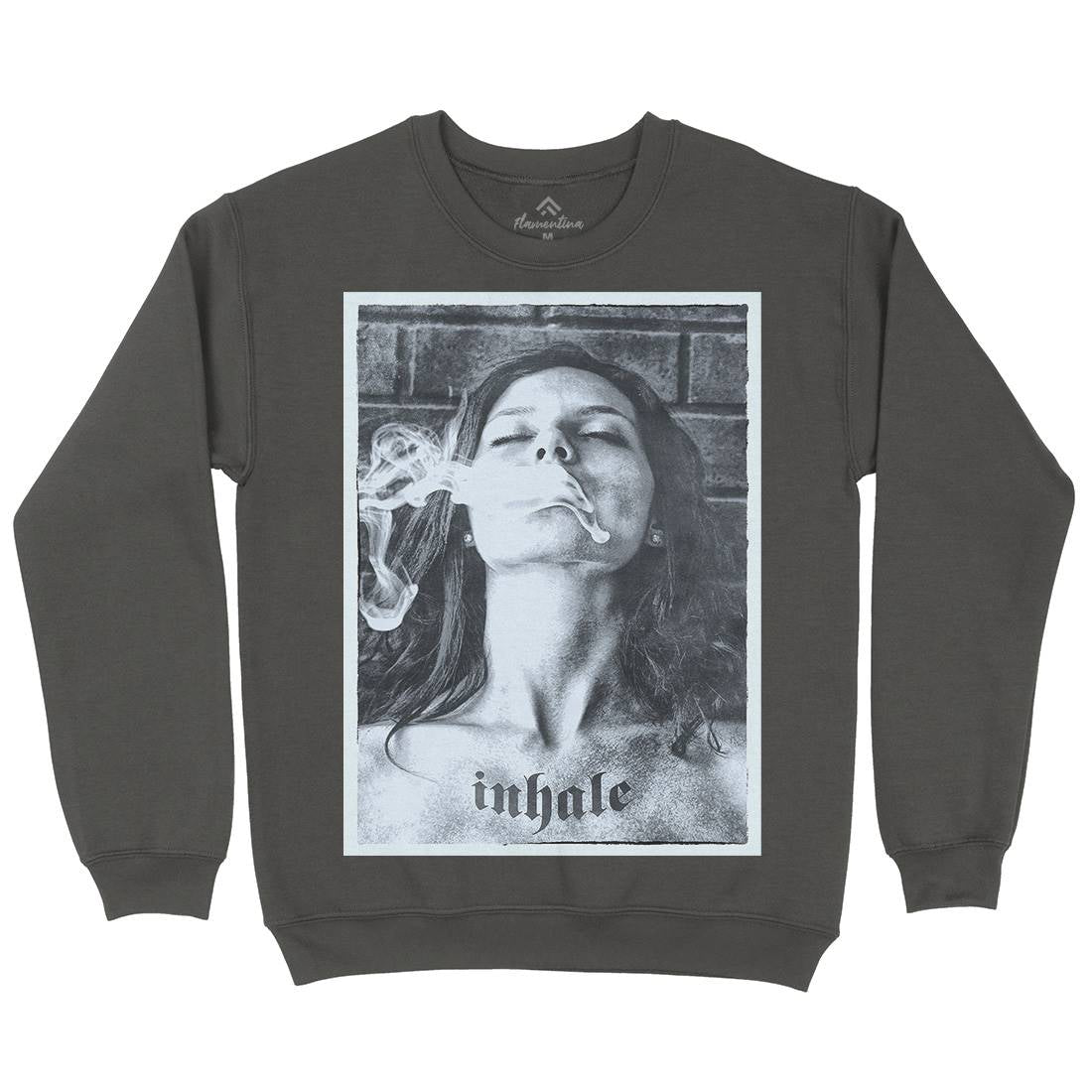 Inhale Mens Crew Neck Sweatshirt Drugs A851