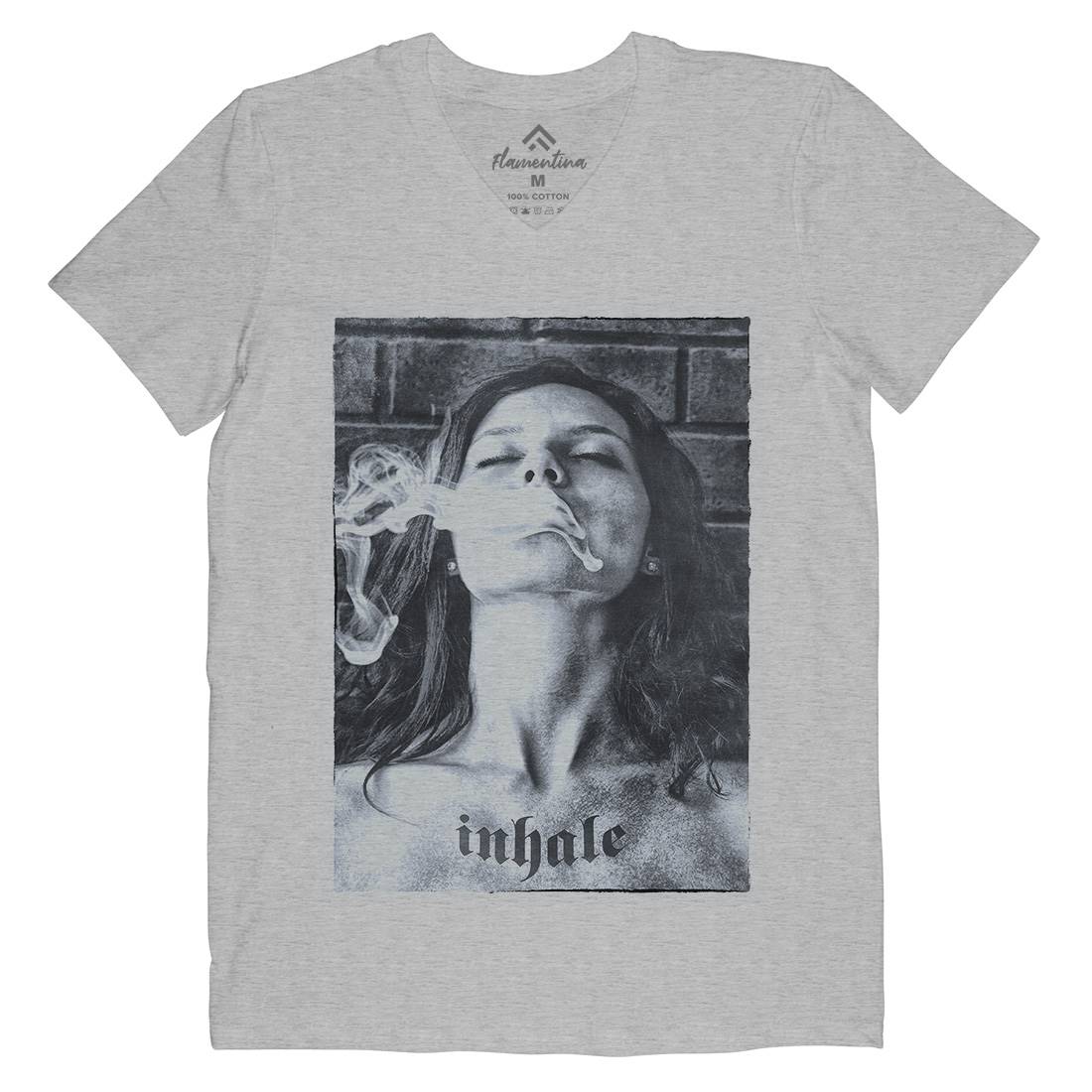 Inhale Mens V-Neck T-Shirt Drugs A851