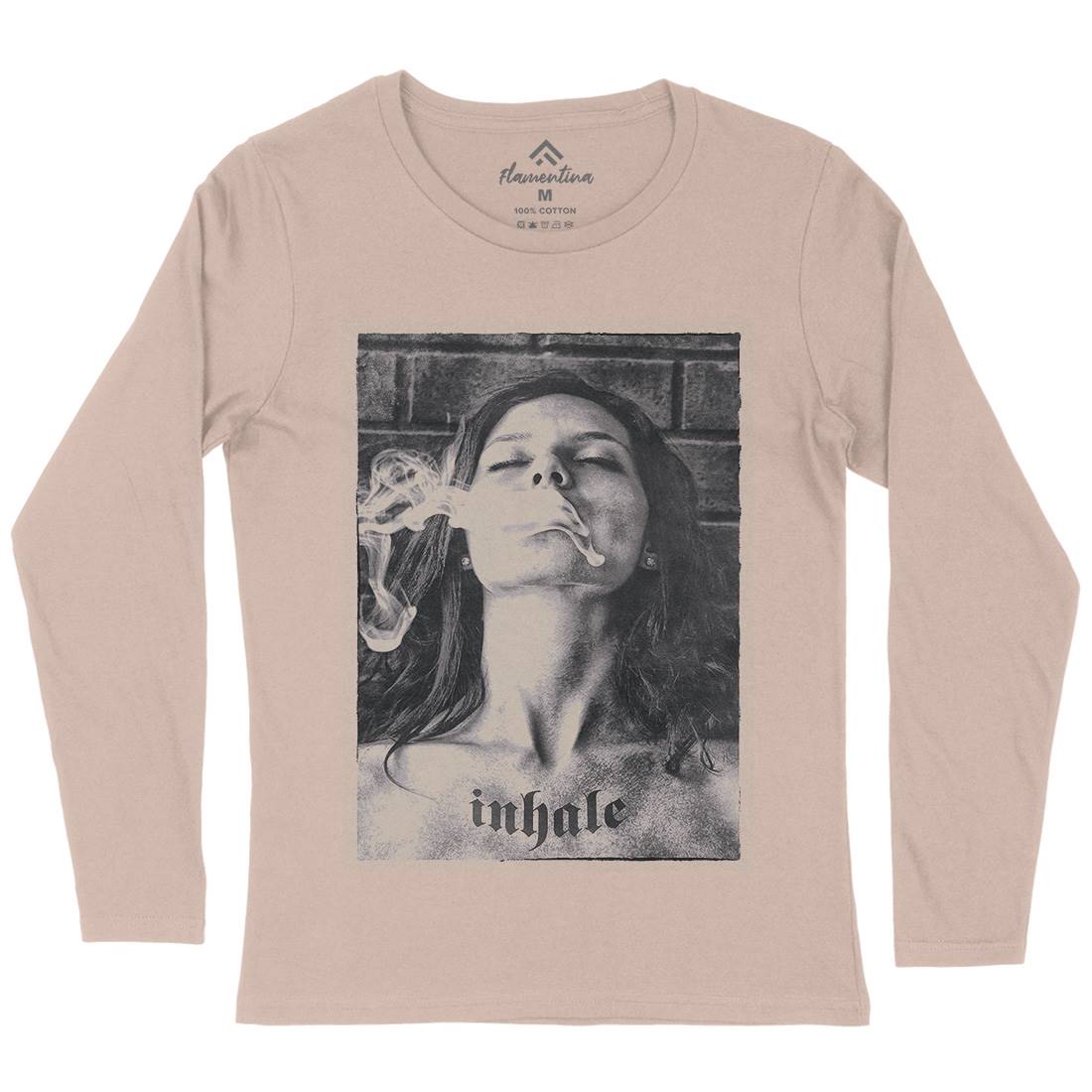 Inhale Womens Long Sleeve T-Shirt Drugs A851