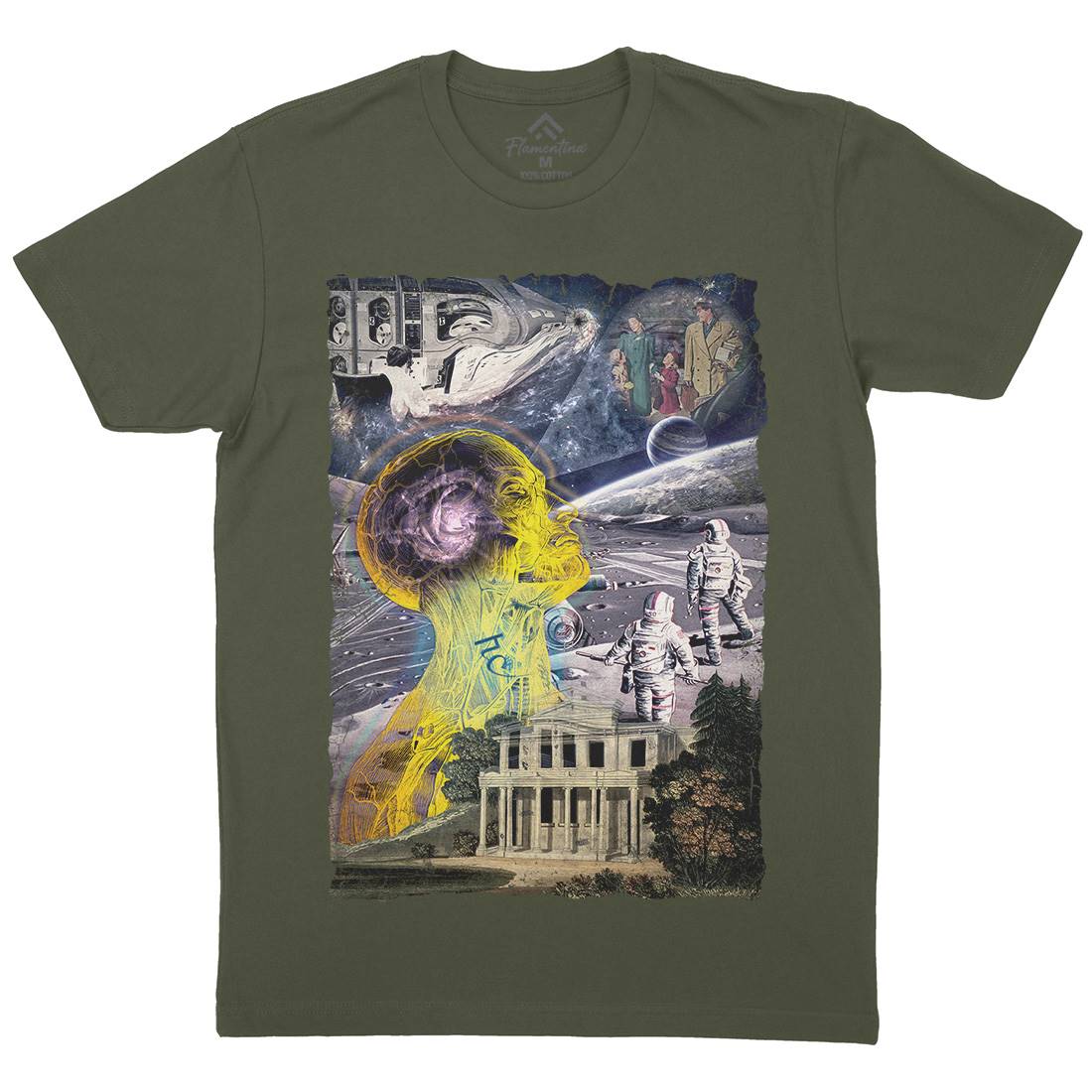 Inner Vision Mens Crew Neck T-Shirt Space A852