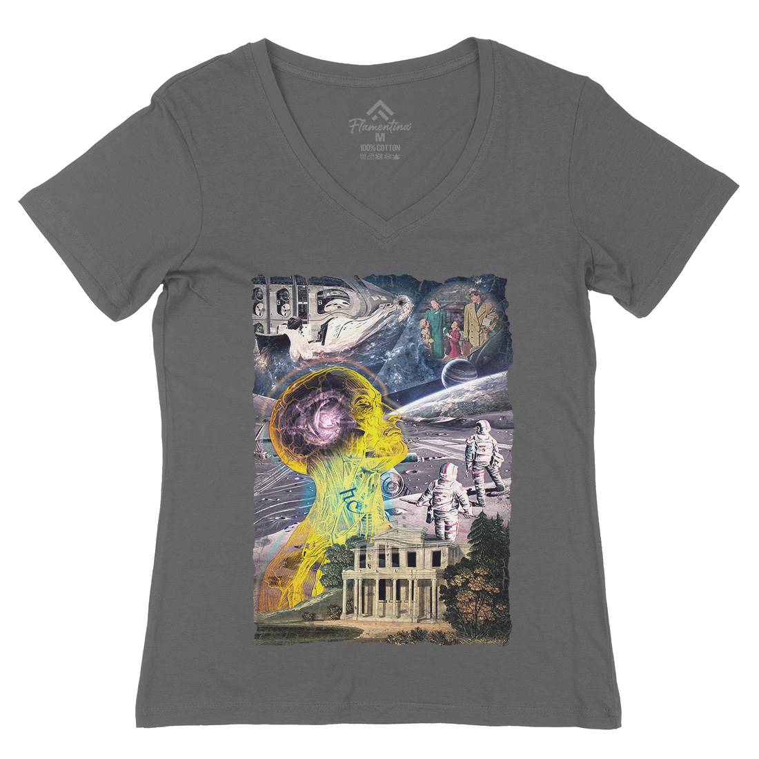 Inner Vision Womens Organic V-Neck T-Shirt Space A852