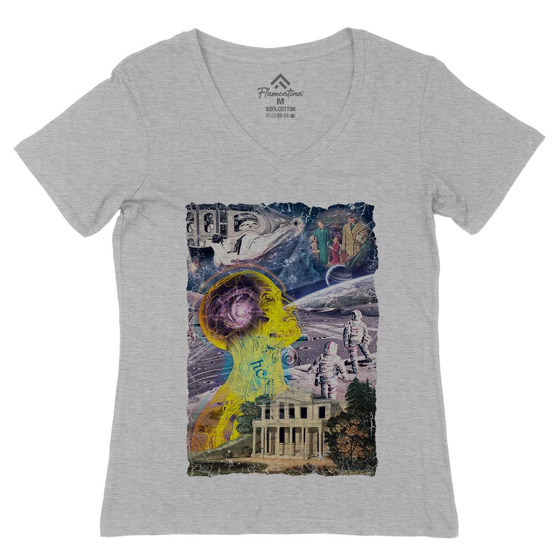 Inner Vision Womens Organic V-Neck T-Shirt Space A852