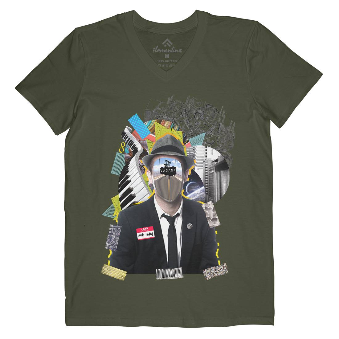 John Doe Mens Organic V-Neck T-Shirt Illuminati A853