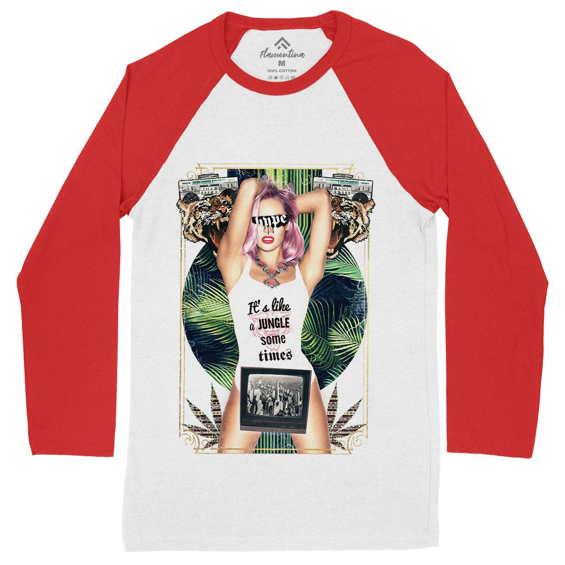 Jungle Mens Long Sleeve Baseball T-Shirt Drugs A854