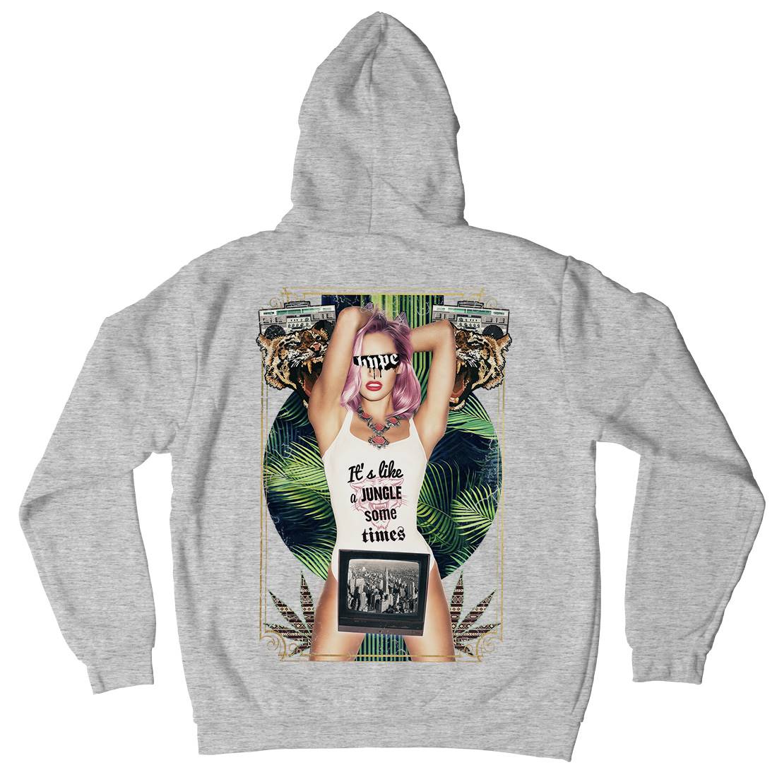 Jungle Mens Hoodie With Pocket Drugs A854