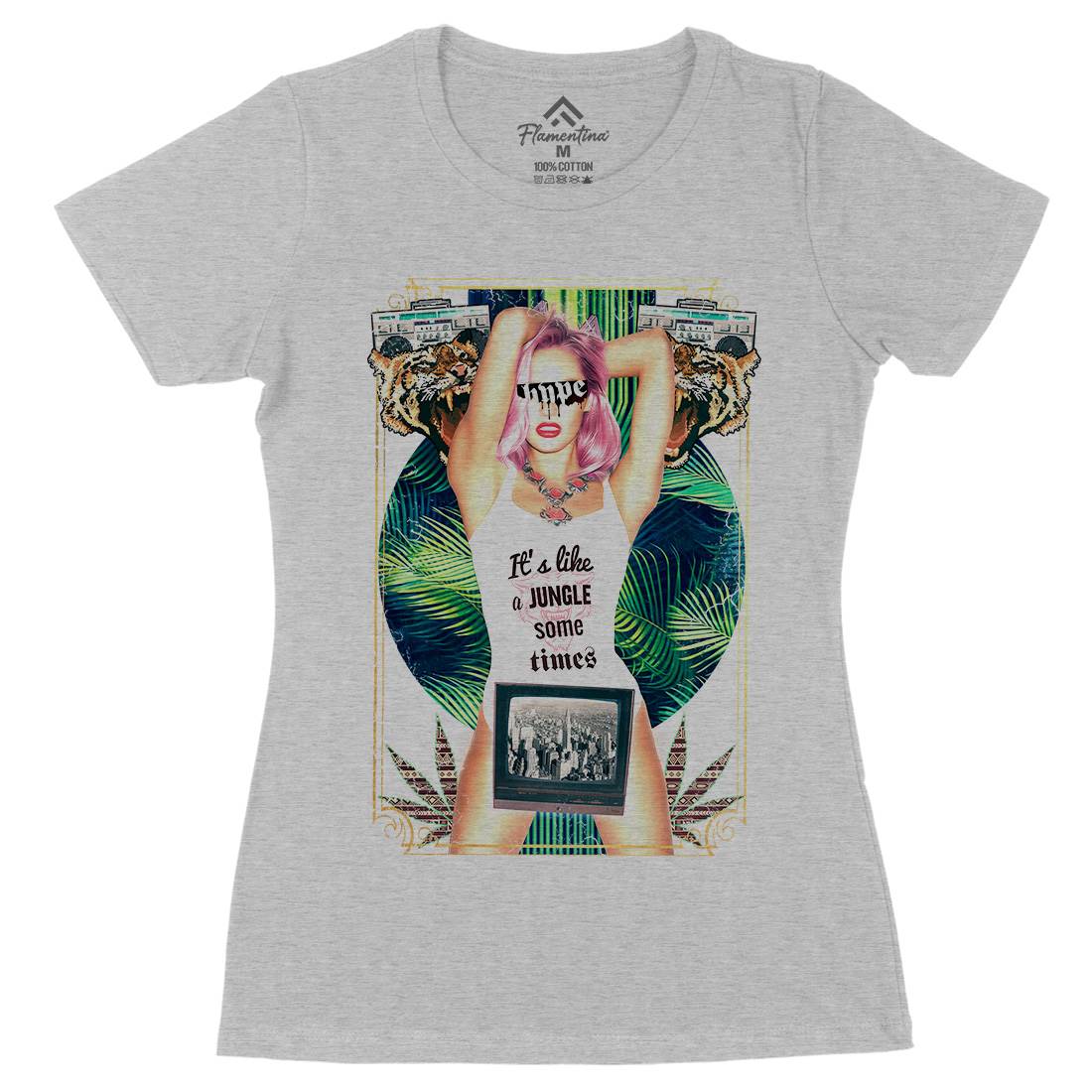 Jungle Womens Organic Crew Neck T-Shirt Drugs A854