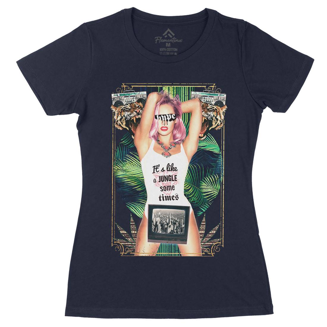 Jungle Womens Organic Crew Neck T-Shirt Drugs A854