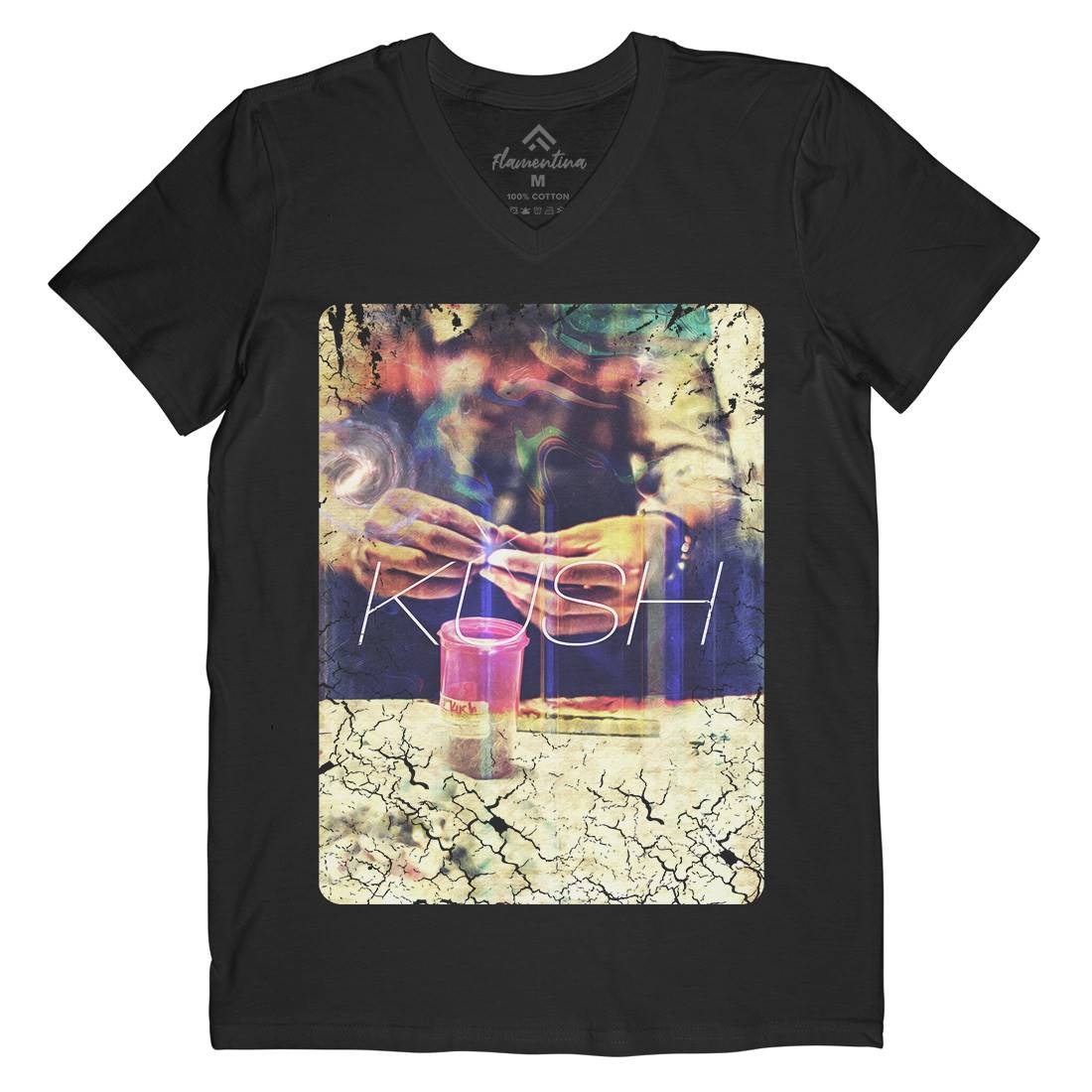 Kush Trippin Mens Organic V-Neck T-Shirt Drugs A857