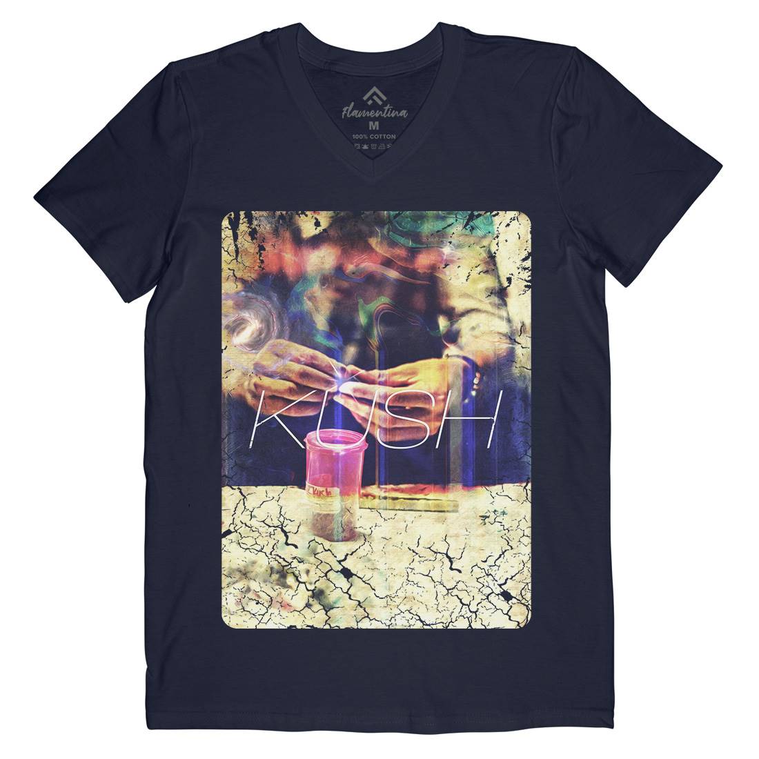 Kush Trippin Mens Organic V-Neck T-Shirt Drugs A857