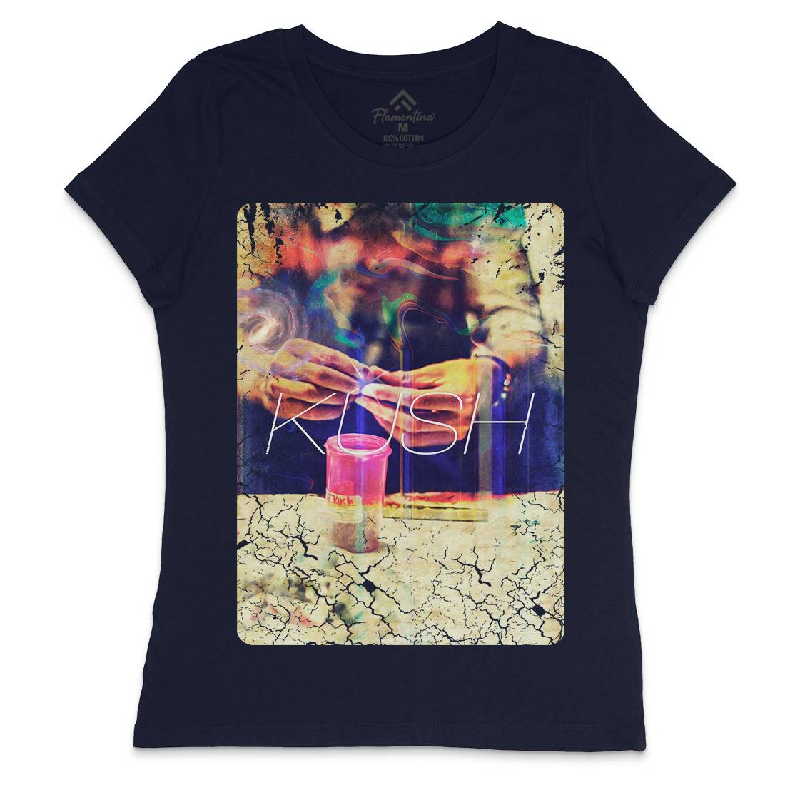 Kush Trippin Womens Crew Neck T-Shirt Drugs A857