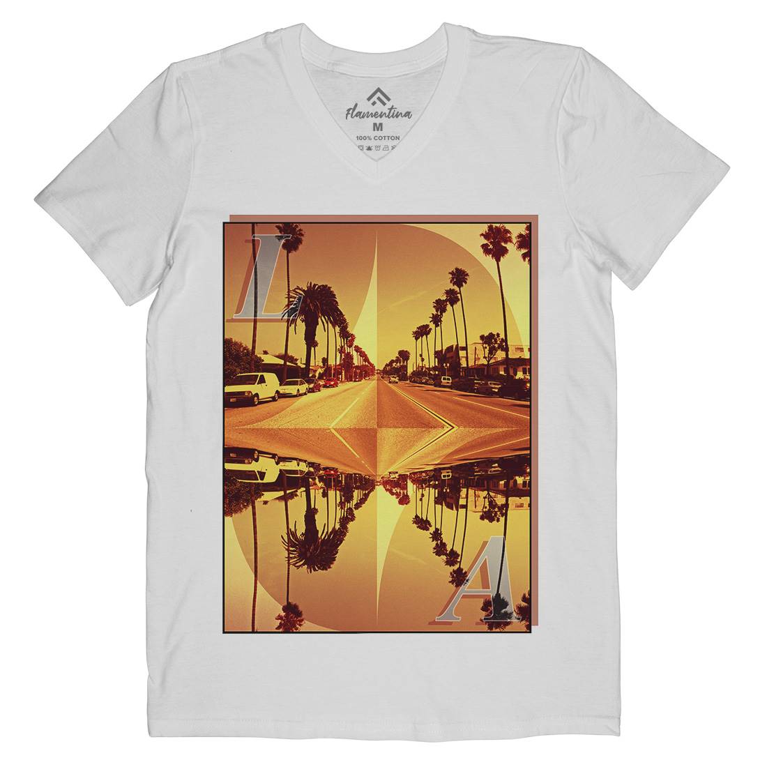 La Summer Mens Organic V-Neck T-Shirt Art A858