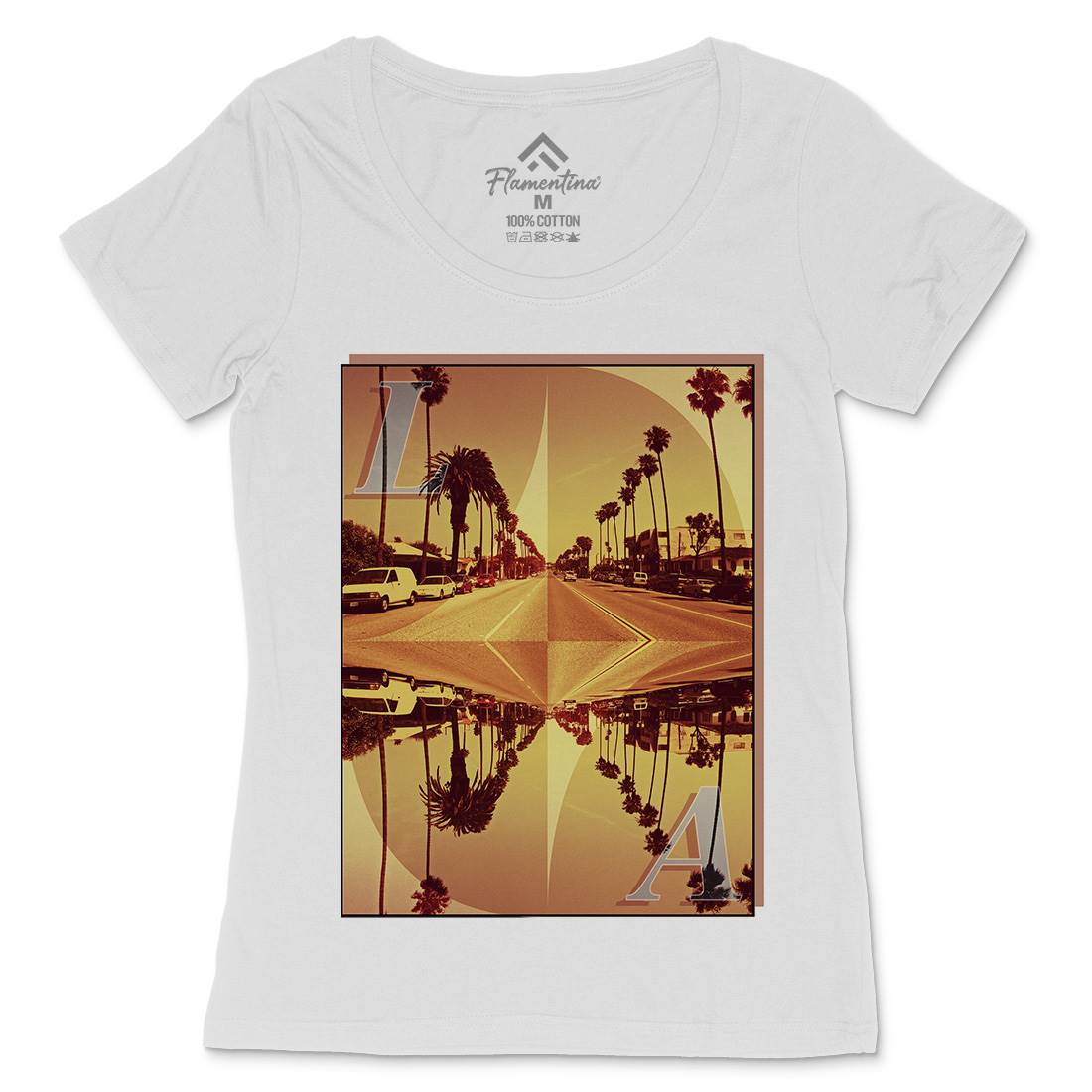 La Summer Womens Scoop Neck T-Shirt Art A858