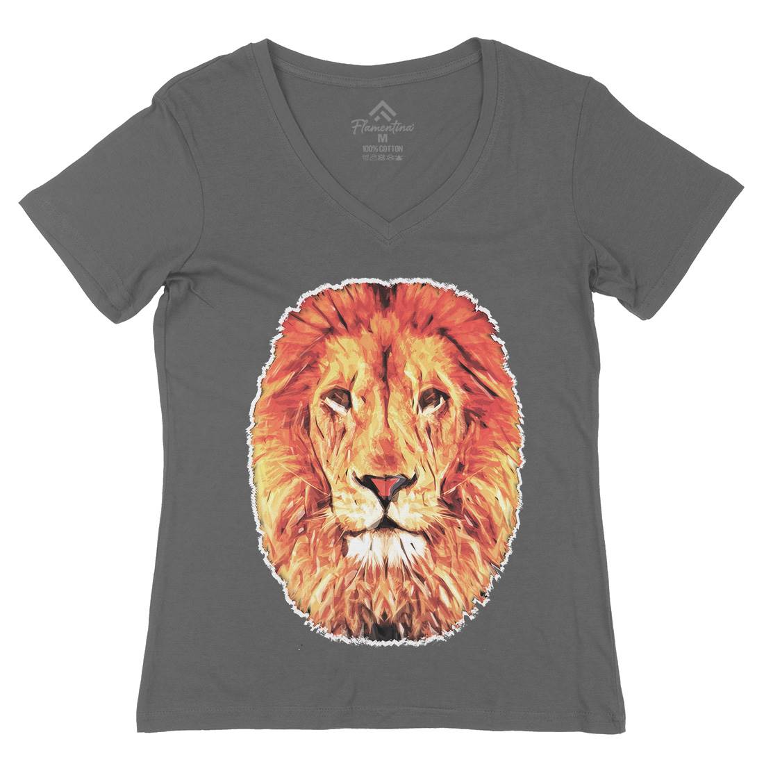 Leo Womens Organic V-Neck T-Shirt Animals A860