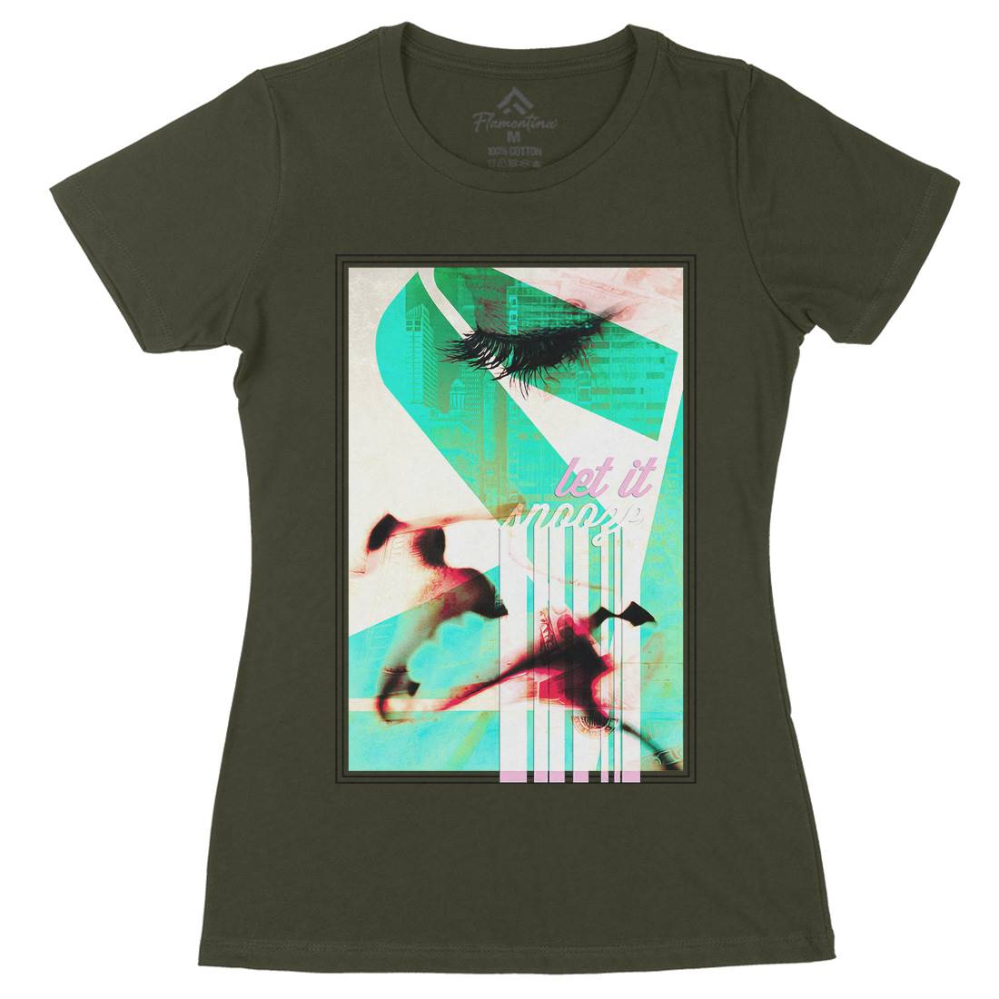 Let It Snooze Womens Organic Crew Neck T-Shirt Art A861