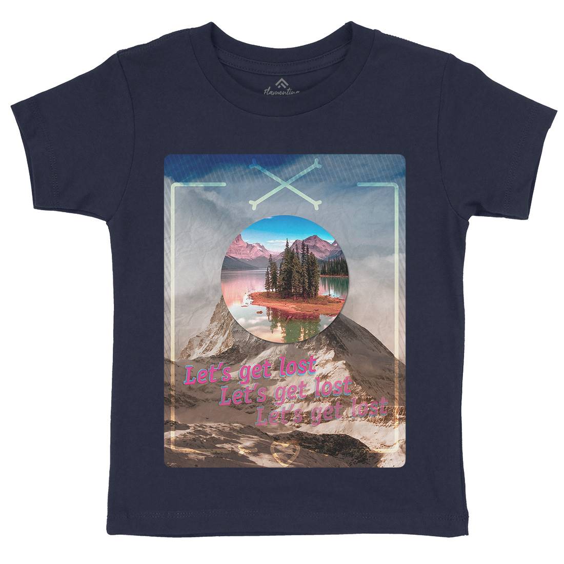 Let&#39;s Get Lost Kids Crew Neck T-Shirt Nature A862