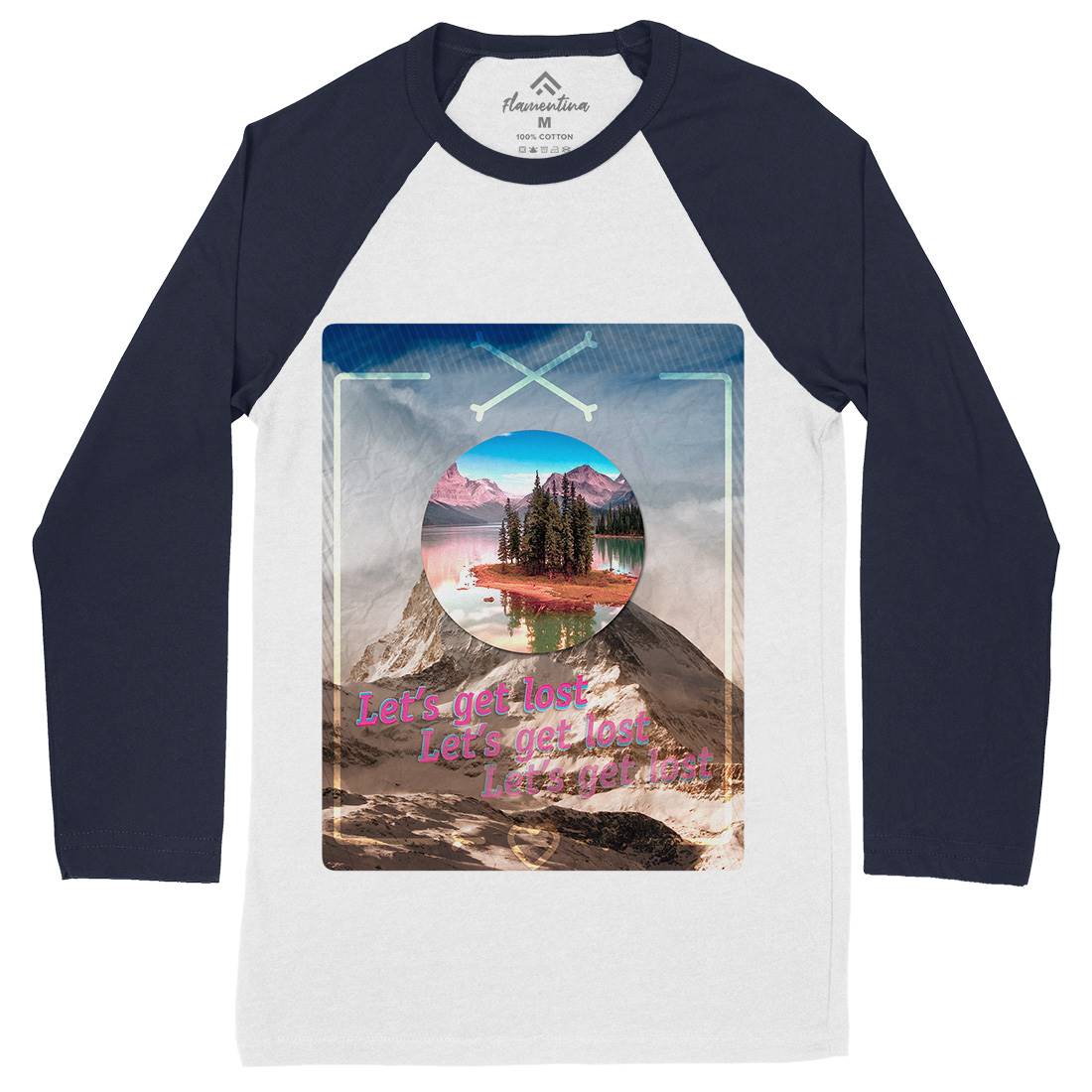 Let&#39;s Get Lost Mens Long Sleeve Baseball T-Shirt Nature A862