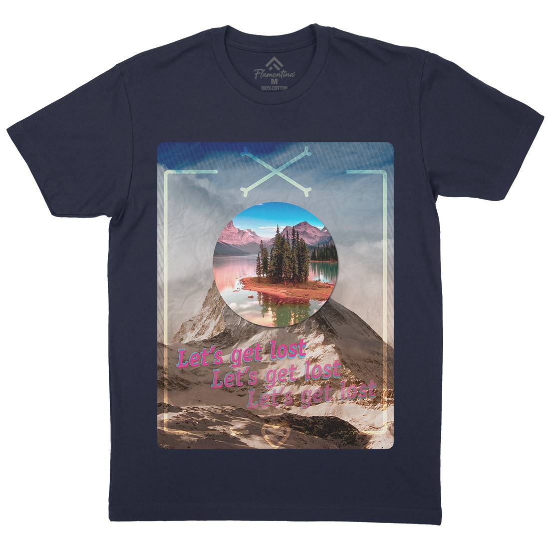 Let&#39;s Get Lost Mens Organic Crew Neck T-Shirt Nature A862