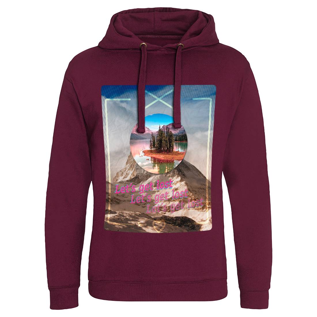 Let&#39;s Get Lost Mens Hoodie Without Pocket Nature A862