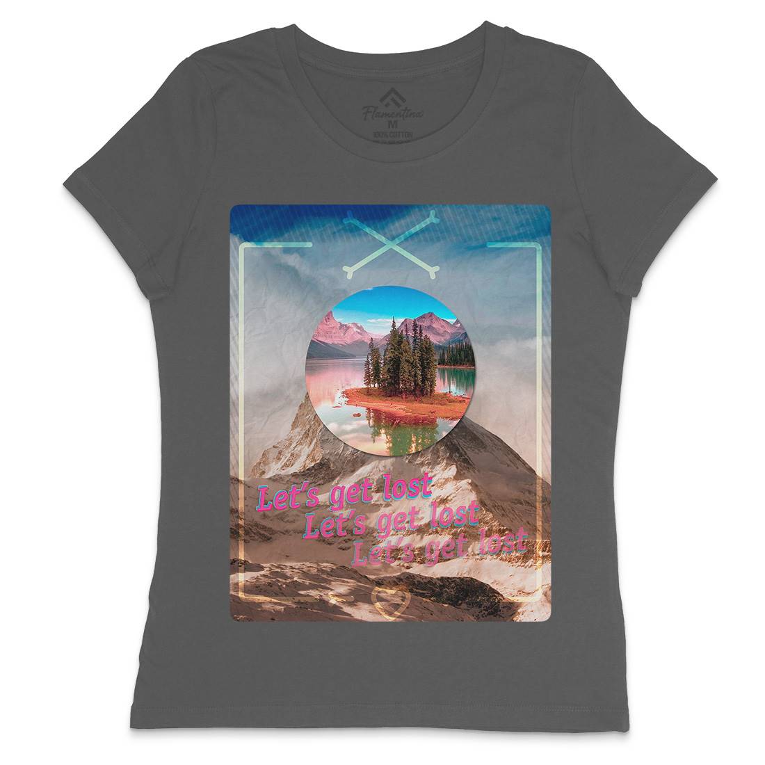 Let&#39;s Get Lost Womens Crew Neck T-Shirt Nature A862